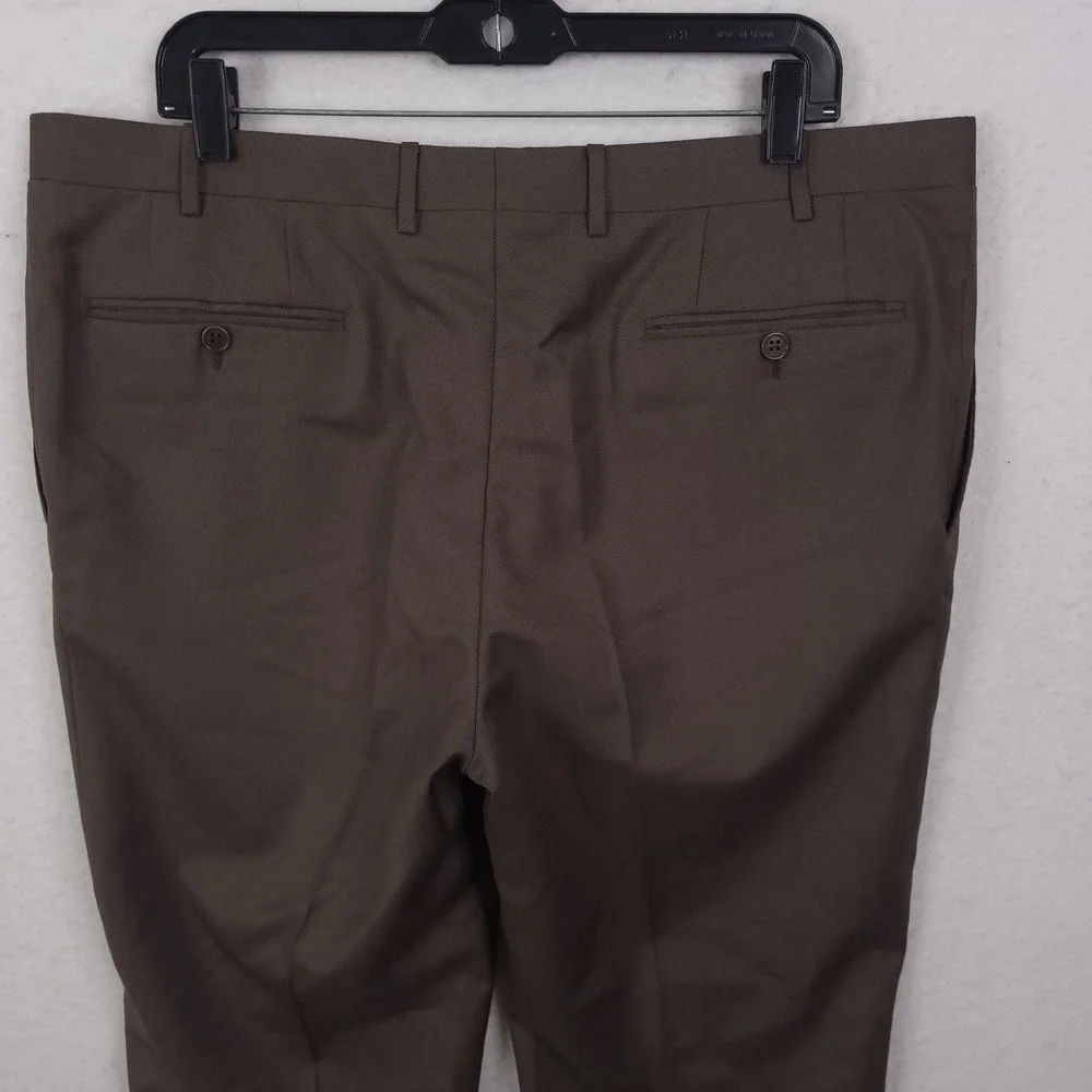 Canali Dress Pants Mens 38x30 Brown 100% Wool Flat Front Tailored Made in Italy